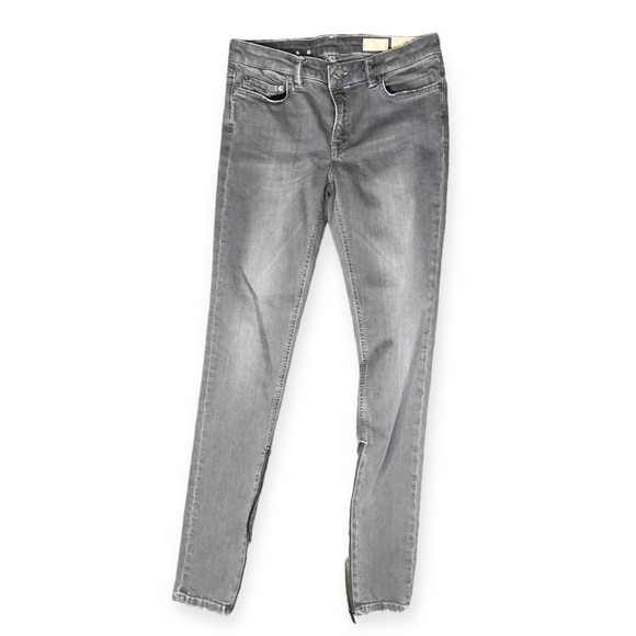 AllSaints Rail jeans low rise skinny grey ankle zippers 28 - Picture 3 of 8